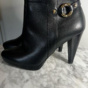 Elegant Black Leather Ankle Boots